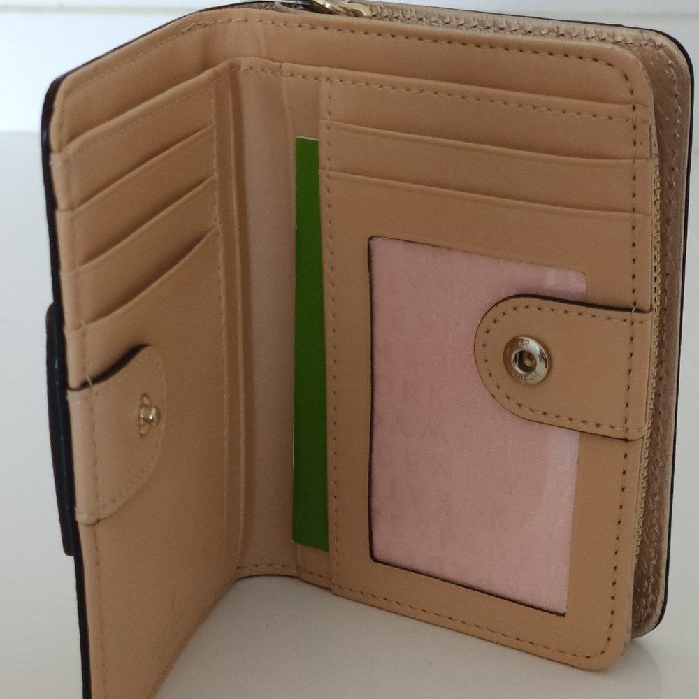Kate Spade Leather Wallet metallic rosegold clutch - Picture 4 of 7
